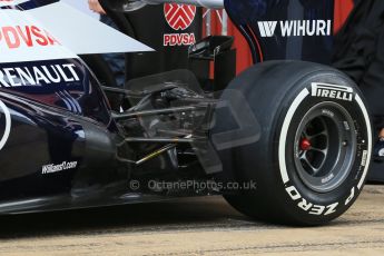 World © Octane Photographic Ltd. Formula 1 Winter testing, Barcelona – Circuit de Catalunya, 19th February 2013. Williams FW35 launch, rear suspension detail. Digital Ref: 0576lw1d0966