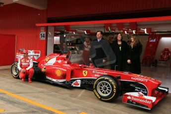 World © Octane Photographic Ltd. Formula 1 Winter testing, Barcelona – Circuit de Catalunya, 19th February 2013. Ferrari F138 – Fernando Alonso unveils the team's new UPS sponsorship. Digital Ref: 0576lw1d1119