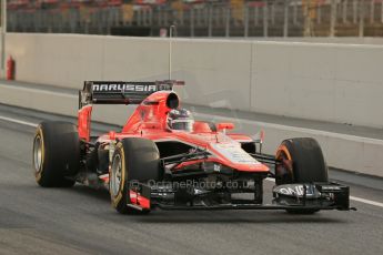 World © Octane Photographic Ltd. Formula 1 Winter testing, Barcelona – Circuit de Catalunya, 19th February 2013. Marussia MR02, Max Chilton. Digital Ref: 0576lw1d1173