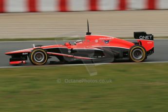 World © Octane Photographic Ltd. Formula 1 Winter testing, Barcelona – Circuit de Catalunya, 19th February 2013. Marussia MR02, Max Chilton. Digital Ref: 0576lw1d1313