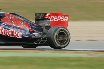 World © Octane Photographic Ltd. Formula 1 Winter testing, Barcelona – Circuit de Catalunya, 19th February 2013. Toro Rosso STR8 exhaust detail, Daniel Ricciardo. Digital Ref: 0576lw1d1479