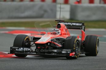 World © Octane Photographic Ltd. Formula 1 Winter testing, Barcelona – Circuit de Catalunya, 19th February 2013. Marussia MR02, Max Chilton. Digital Ref: 0576lw1d1673