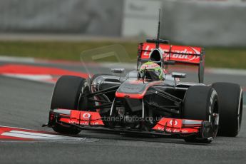 World © Octane Photographic Ltd. Formula 1 Winter testing, Barcelona – Circuit de Catalunya, 19th February 2013. Vodafone McLaren Mercedes MP4/28. Sergio Perez. Digital Ref: 0576lw1d1749