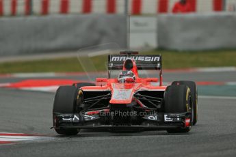 World © Octane Photographic Ltd. Formula 1 Winter testing, Barcelona – Circuit de Catalunya, 19th February 2013. Marussia MR02, Max Chilton. Digital Ref: 0576lw1d1779