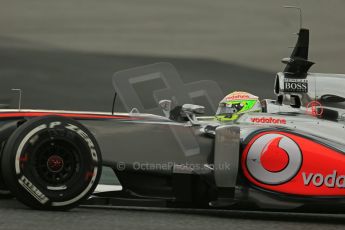 World © Octane Photographic Ltd. Formula 1 Winter testing, Barcelona – Circuit de Catalunya, 19th February 2013. Vodafone McLaren Mercedes MP4/28. Sergio Perez. Digital Ref: 0576lw1d1863