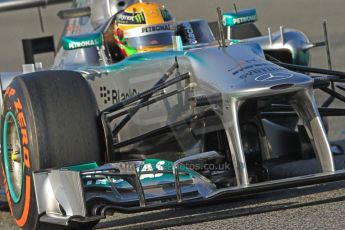 World © Octane Photographic Ltd. Formula 1 Winter testing, Barcelona – Circuit de Catalunya, 20th February 2013. Mercedes AMG Petronas F1 W04, Lewis Hamilton. Digital Ref: