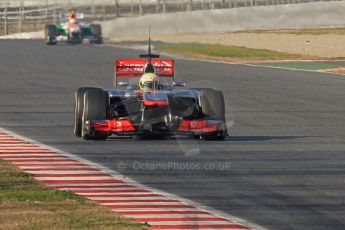 World © Octane Photographic Ltd. Formula 1 Winter testing, Barcelona – Circuit de Catalunya, 20th February 2013. Vodafone McLaren Mercedes MP4/28. Sergio Perez. Digital Ref: