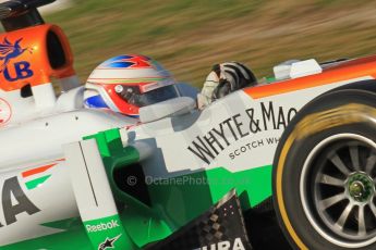 World © Octane Photographic Ltd. Formula 1 Winter testing, Barcelona – Circuit de Catalunya, 20th February 2013. Sahara Force India VJM06 – Paul di Resta. Digital Ref: