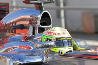 World © Octane Photographic Ltd. Formula 1 Winter testing, Barcelona – Circuit de Catalunya, 20th February 2013. Vodafone McLaren Mercedes MP4/28. Sergio Perez. Digital Ref: