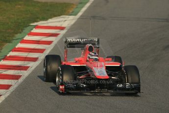 World © Octane Photographic Ltd. Formula 1 Winter testing, Barcelona – Circuit de Catalunya, 20th February 2013. Marussia MR02, Max Chilton. Digital Ref: