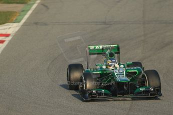 World © Octane Photographic Ltd. Formula 1 Winter testing, Barcelona – Circuit de Catalunya, 20th February 2013. Caterham CT03, Charles Pic. Digital Ref: