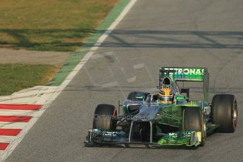 World © Octane Photographic Ltd. Formula 1 Winter testing, Barcelona – Circuit de Catalunya, 20th February 2013. Mercedes AMG Petronas F1 W04, Lewis Hamilton. Digital Ref: