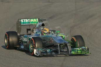 World © Octane Photographic Ltd. Formula 1 Winter testing, Barcelona – Circuit de Catalunya, 20th February 2013. Mercedes AMG Petronas F1 W04, Lewis Hamilton. Digital Ref: