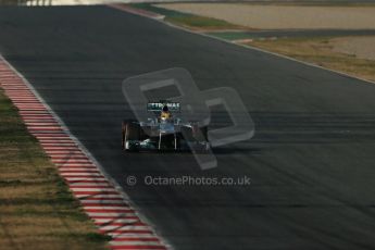 World © Octane Photographic Ltd. Formula 1 Winter testing, Barcelona – Circuit de Catalunya, 20th February 2013. Mercedes AMG Petronas F1 W04, Lewis Hamilton. Digital Ref: