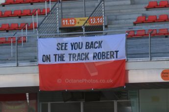 World © Octane Photographic Ltd. Formula 1 Winter testing, Barcelona – Circuit de Catalunya, 20th February 2013. Infiniti Red Bull Racing RB9. Robert Kubica's fan still sending him their best wishes. Digital Ref: