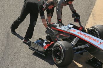 World © Octane Photographic Ltd. Formula 1 Winter testing, Barcelona – Circuit de Catalunya, 20th February 2013. Vodafone McLaren Mercedes MP4/28. Sergio Perez. Digital Ref: