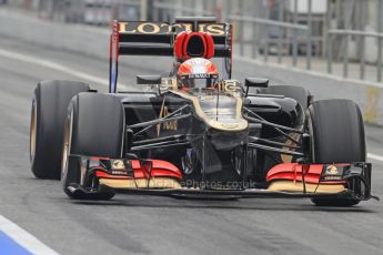 World © Octane Photographic Ltd. Formula 1 Winter testing, Barcelona – Circuit de Catalunya, 21st February 2013. Lotus E31, Romain Grosjean. Digital Ref: 0578cb7d8903