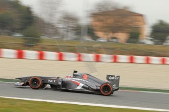 World © Octane Photographic Ltd. Formula 1 Winter testing, Barcelona – Circuit de Catalunya, 21st February 2013. Sauber C32, Nico Hulkenberg. Digital Ref: 0578cb7d9042