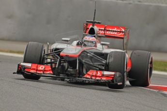 World © Octane Photographic Ltd. Formula 1 Winter testing, Barcelona – Circuit de Catalunya, 21st February 2013. Vodafone McLaren Mercedes MP4/28, Jenson Button. Digital Ref: 0578cb7d9114