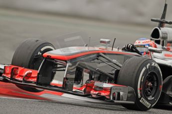 World © Octane Photographic Ltd. Formula 1 Winter testing, Barcelona – Circuit de Catalunya, 21st February 2013. Vodafone McLaren Mercedes MP4/28, Jenson Button. Digital Ref: 0578cb7d9118