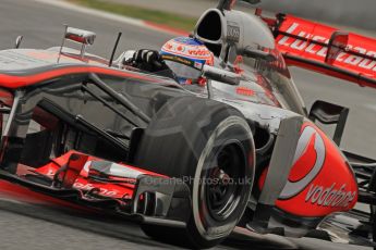 World © Octane Photographic Ltd. Formula 1 Winter testing, Barcelona – Circuit de Catalunya, 21st February 2013. Vodafone McLaren Mercedes MP4/28, Jenson Button. Digital Ref: 0578cb7d9146