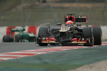 World © Octane Photographic Ltd. Formula 1 Winter testing, Barcelona – Circuit de Catalunya, 21st February 2013. Lotus E31, Romain Grosjean. Digital Ref: 0578lw1d3704