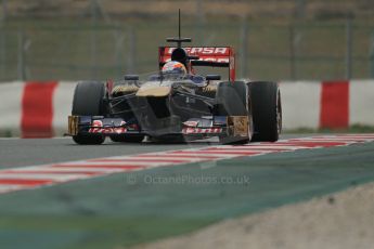 World © Octane Photographic Ltd. Formula 1 Winter testing, Barcelona – Circuit de Catalunya, 21st February 2013. Toro Rosso STR8, Jean-Eric Vergne. Digital Ref: 0578lw1d3722