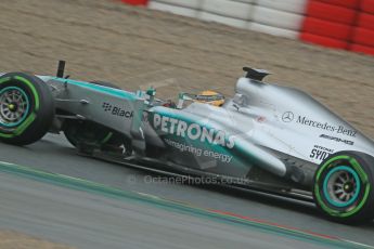 World © Octane Photographic Ltd. Formula 1 Winter testing, Barcelona – Circuit de Catalunya, 22nd February 2013. Mercedes AMG Petronas F1 W04, Lewis Hamilton. Digital Ref: 0579cb1d4360