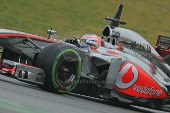 World © Octane Photographic Ltd. Formula 1 Winter testing, Barcelona – Circuit de Catalunya, 21st February 2013. Vodafone McLaren Mercedes MP4/28, Jenson Button. Digital Ref: 0579cb1d4372