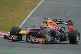 World © Octane Photographic Ltd. Formula 1 Winter testing, Barcelona – Circuit de Catalunya, 22nd February 2013. Infiniti Red Bull Racing RB9, Mark Webber. Digital Ref: 0579cb1d4489