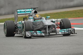 World © Octane Photographic Ltd. Formula 1 Winter testing, Barcelona – Circuit de Catalunya, 22nd February 2013. Mercedes AMG Petronas F1 W04, Lewis Hamilton. Digital Ref: 0579cb7d9516