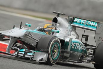 World © Octane Photographic Ltd. Formula 1 Winter testing, Barcelona – Circuit de Catalunya, 22nd February 2013. Mercedes AMG Petronas F1 W04, Lewis Hamilton. Digital Ref: 0579cb7d9518
