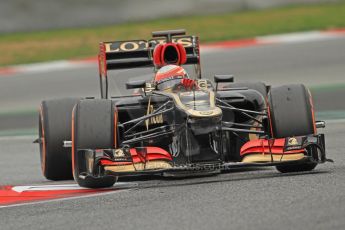 World © Octane Photographic Ltd. Formula 1 Winter testing, Barcelona – Circuit de Catalunya, 22nd February 2013. Lotus E31, Romain Grosjean. Digital Ref: 0579cb7d9562