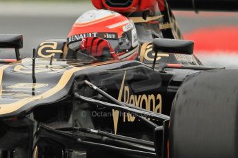 World © Octane Photographic Ltd. Formula 1 Winter testing, Barcelona – Circuit de Catalunya, 22nd February 2013. Lotus E31, Romain Grosjean. Digital Ref: 0579cb7d9594