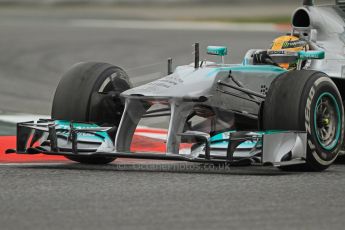 World © Octane Photographic Ltd. Formula 1 Winter testing, Barcelona – Circuit de Catalunya, 22nd February 2013. Mercedes AMG Petronas F1 W04, Lewis Hamilton. Digital Ref: 0579cb7d9607