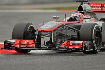 World © Octane Photographic Ltd. Formula 1 Winter testing, Barcelona – Circuit de Catalunya, 22nd February 2013. Vodafone McLaren Mercedes MP4/28. Jenson Button. Digital Ref: 0579cb7d9620