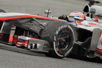 World © Octane Photographic Ltd. Formula 1 Winter testing, Barcelona – Circuit de Catalunya, 22nd February 2013. Vodafone McLaren Mercedes MP4/28. Jenson Button. Digital Ref: 0579cb7d9640