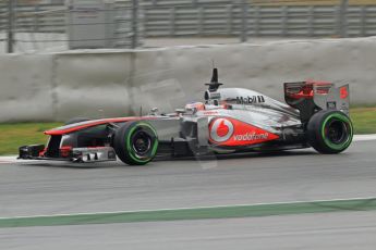 World © Octane Photographic Ltd. Formula 1 Winter testing, Barcelona – Circuit de Catalunya, 22nd February 2013. Vodafone McLaren Mercedes MP4/28. Jenson Button. Digital Ref: 0579cb7d9917