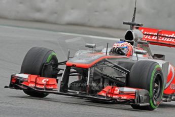 World © Octane Photographic Ltd. Formula 1 Winter testing, Barcelona – Circuit de Catalunya, 22nd February 2013. Vodafone McLaren Mercedes MP4/28. Jenson Button. Digital Ref: 0579cb7d9922
