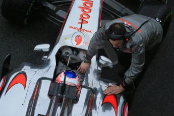 World © Octane Photographic Ltd. Formula 1 Winter testing, Barcelona – Circuit de Catalunya, 21st February 2013. Vodafone McLaren Mercedes MP4/28, Jenson Button. Digital Ref: 0579lw1d4276