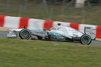World © Octane Photographic Ltd. Formula 1 Winter testing, Barcelona – Circuit de Catalunya, 22nd February 2013. Mercedes AMG Petronas F1 W04, Lewis Hamilton. Digital Ref: 0579lw1d4643