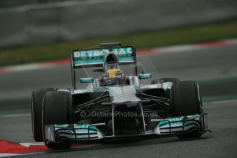 World © Octane Photographic Ltd. Formula 1 Winter testing, Barcelona – Circuit de Catalunya, 22nd February 2013. Mercedes AMG Petronas F1 W04, Lewis Hamilton. Digital Ref: 0579lw1d4876