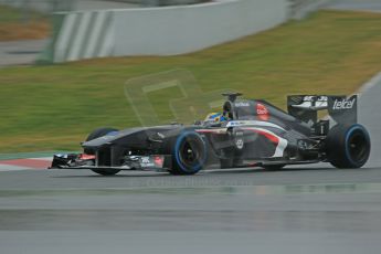 World © Octane Photographic Ltd. Formula 1 Winter testing, Barcelona – Circuit de Catalunya, 22nd February 2013. Sauber C32, Esteban Gutierrez. Digital Ref: 0579lw1d5112