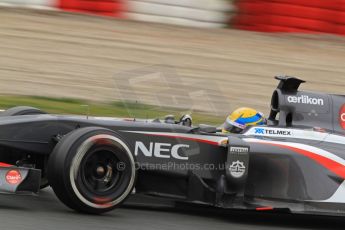 World © Octane Photographic Ltd. Formula 1 Winter testing, Barcelona – Circuit de Catalunya, 22nd February 2013. Sauber C32, Esteban Gutierrez. Digital Ref: 0579lw7d9367
