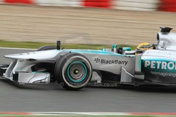 World © Octane Photographic Ltd. Formula 1 Winter testing, Barcelona – Circuit de Catalunya, 22nd February 2013. Mercedes AMG Petronas F1 W04, Lewis Hamilton. Digital Ref: 0579lw7d9374