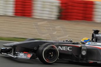 World © Octane Photographic Ltd. Formula 1 Winter testing, Barcelona – Circuit de Catalunya, 22nd February 2013. Sauber C32, Esteban Gutierrez. Digital Ref: 0579lw7d9395