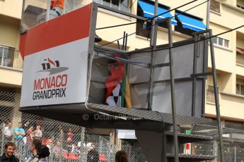 World © Octane Photographic Ltd. F1 Monaco - Monte Carlo - Pitlane. F1 finish line post. Friday 24th May 2013. Digital Ref : 0695cb7d1607