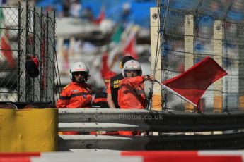 World © Octane Photographic Ltd. F1 Monaco - Monte Carlo - Pitlane. Red flags waved. Friday 24th May 2013. Digital Ref : 0695lw1d8435