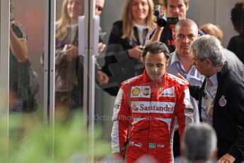 World © Octane Photographic Ltd. F1 Monaco GP, Monte Carlo - Saturday 25th May - Practice 3. Scuderia Ferrari F138 - Felipe Massa walks back towards the pits after his Ste.Devote crash. Digital Ref : 0707cb7d2426