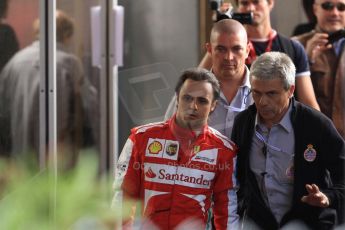 World © Octane Photographic Ltd. F1 Monaco GP, Monte Carlo - Saturday 25th May - Practice 3. Scuderia Ferrari F138 - Felipe Massa walks back towards the pits after his Ste.Devote crash. Digital Ref : 0707cb7d2432